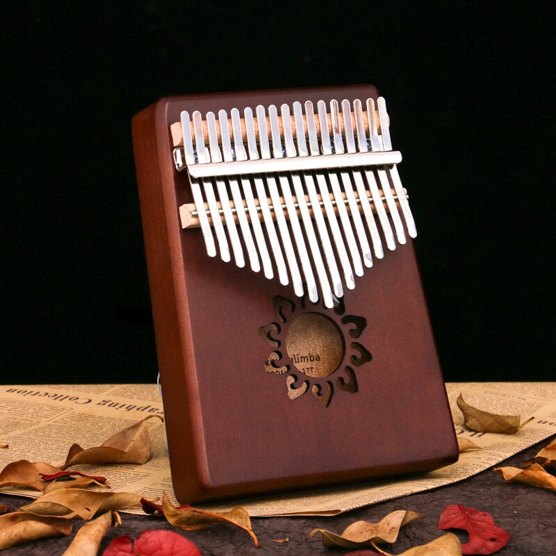 Mbira-instrumento Musical de madera de caoba africana, instrumento de percusión de 17 teclas con dedo, Sanza Mbira Carlimba, fácil de jugar con libro de aprendizaje: G