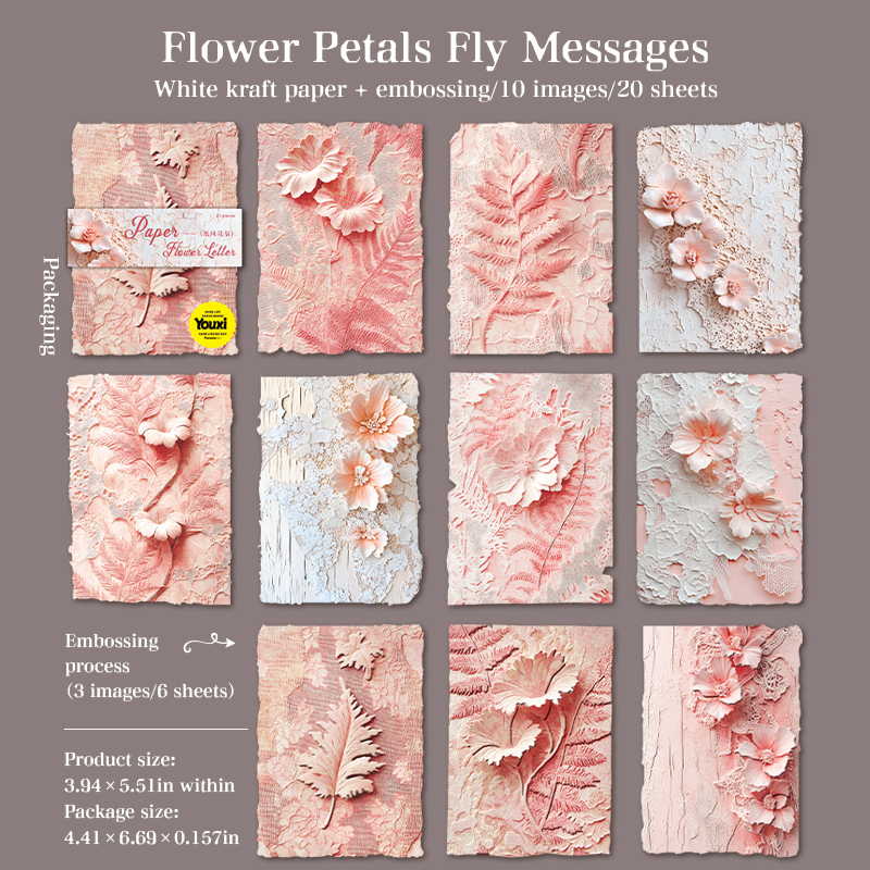 20Pcs Paper Flower Letter Series Scrapbooking Paper Material Perfect for Collage Journaling Diy Craft Supplies: light green