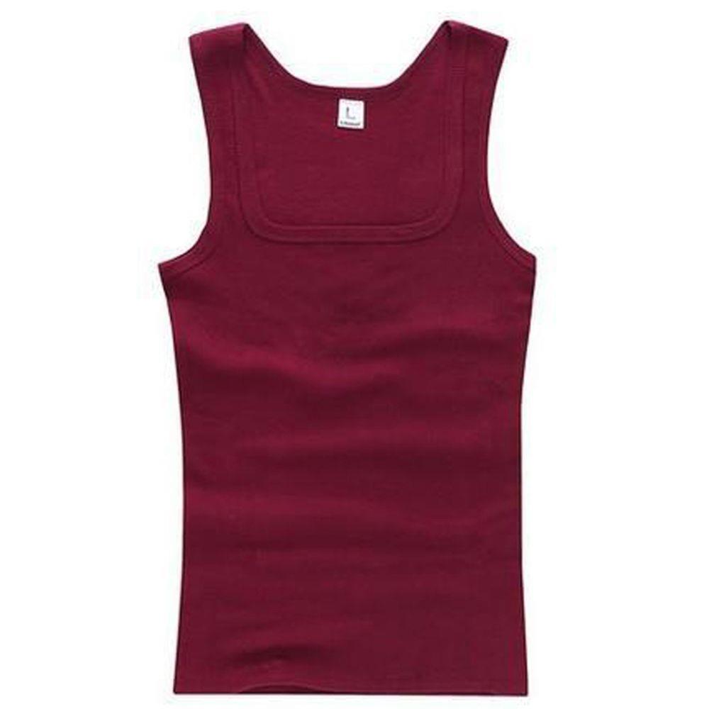 Ropa de verano de talla grande para hombres y mujeres, camisetas sin mangas negras, blancas y grises, camisetas 100% de algodón para Fitness, chalecos musculosos para hombres, camiseta para mujeres: XXL / Borgoña