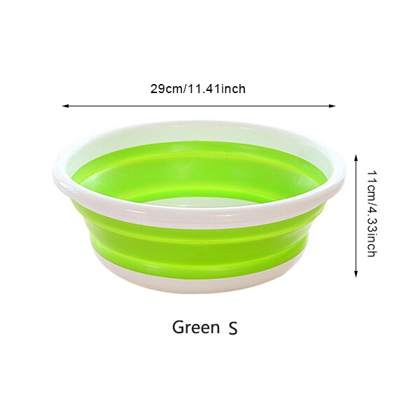 Przenośne umywalki na wolnym powietrzu podróż składana umywalka kempingowa umywalka wiadro misa zlewu domowe składane urządzenia robić oczyszczania akcesoria: zielony S