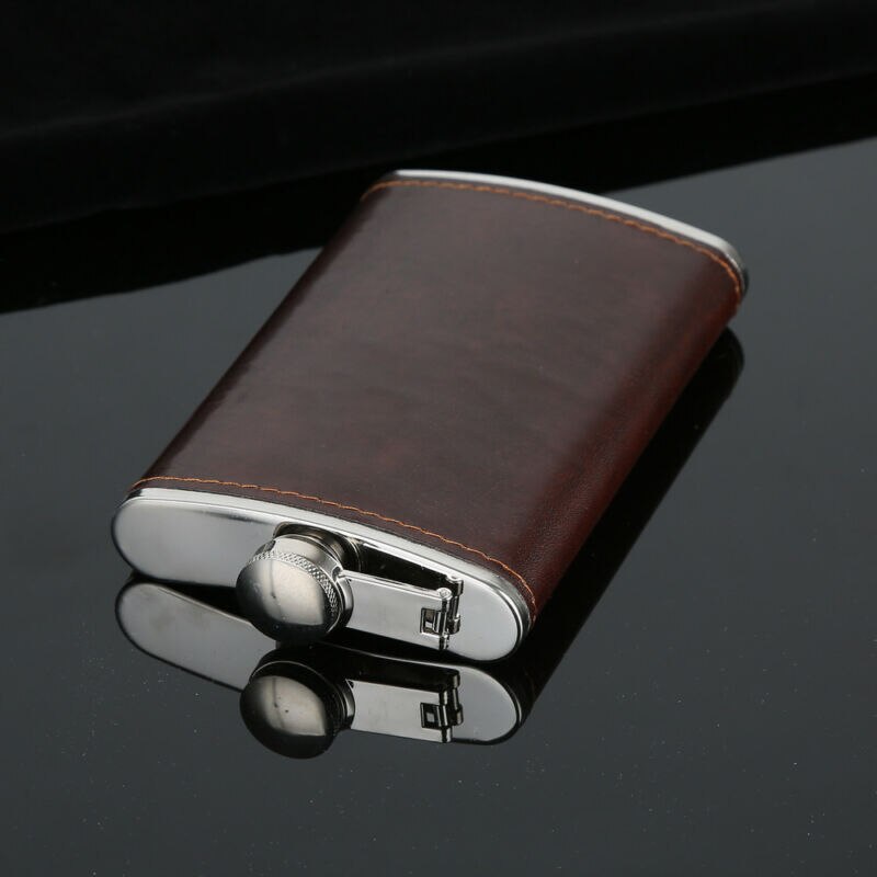 Flachmann 5 6 7 8 9 10 unzen Edelstahl PU Tasche Trinken Halfter Whiskey Likör Wodka