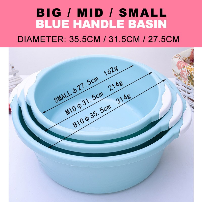 3 piece sets portable plastic basins large small Wash basins babies mothers Wash hands Foot washbasin Cleaning of private parts: green