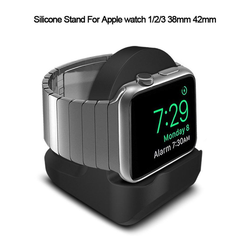 Soporte de carga de silicona para Apple Watch Series 1/2/3, 42mm, 38mm, Cable de cargador, 4 colores opcionales