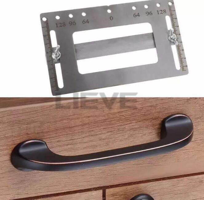 1Set Handle Hole Locator Door Knob and Pull Installation Jig and Shelf Pin Jig Boring Hole Drill Guide Stainless Steel