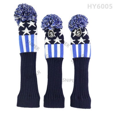 Golf Hout Club Cover #1/#3/#5 Driver/Fairway Hoofd Covers Pom Pom Gebreide lange-Hals Sok Stijl Golf Headcovers