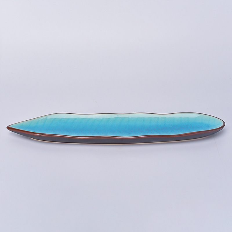 Japanese-style Painted Ceramic Plate Tableware Japanese Restaurant Sushi Snack Bar Leaf Crafts Dinner Plate Flatware Set