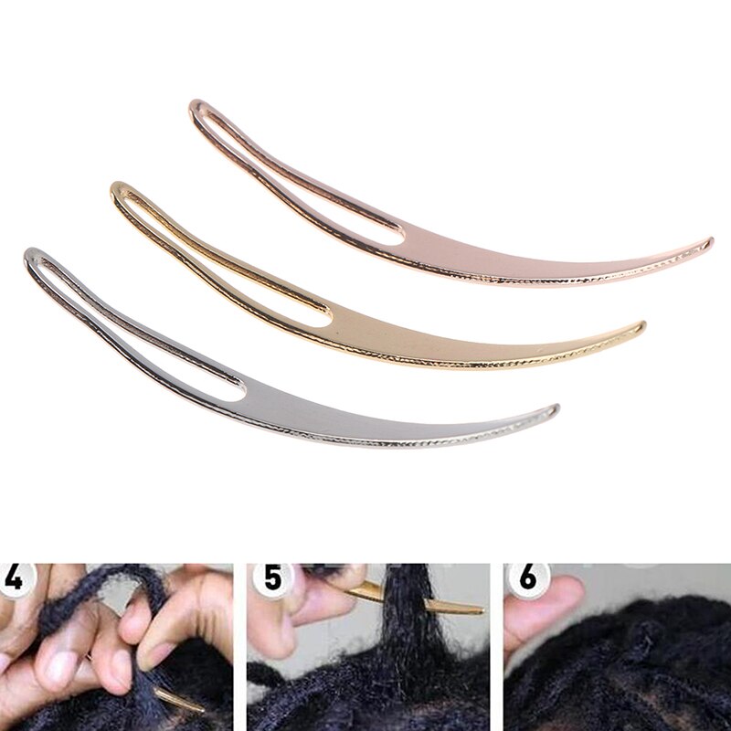 Dreadlocks Tool Craft Sisterlocks Crochet Braid Hair Interlocking Tools Curved Hair Needle For Your Locs Easy