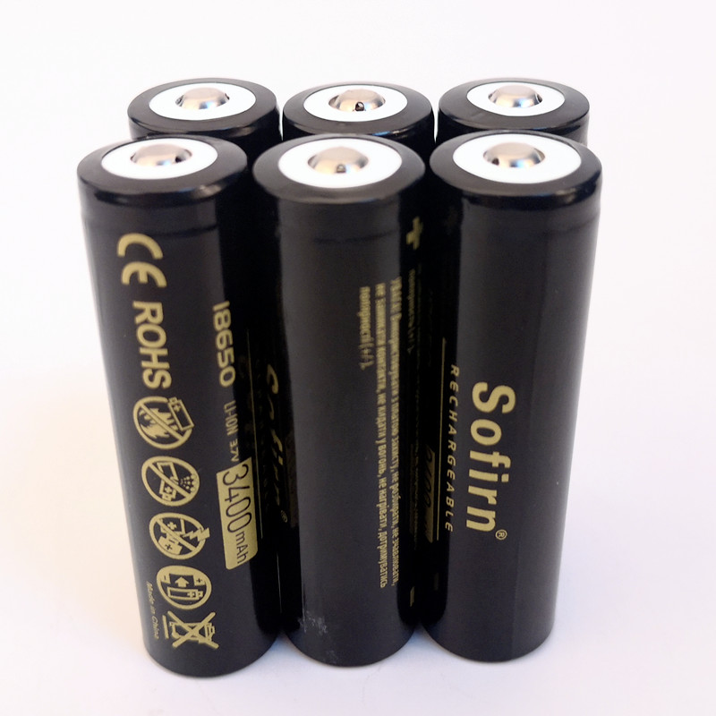 Sofirn 18650 Battery 10A Discharge 3.7V 3400mah 18650 li-ion Battery 18650 Cell Rechargeable batteries