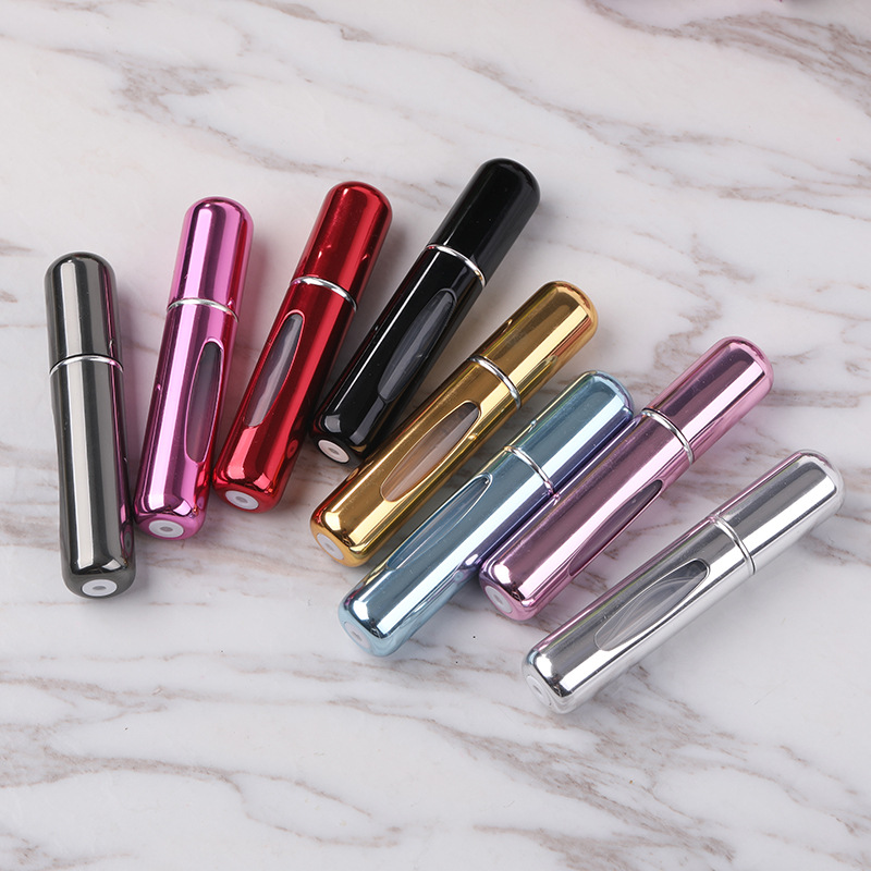 8/10 ml Mini Tragbare Nachfüllbare Parfüm Flasche Zerstäuber Pumpe Aluminium sprühen Flasche Kosmetische Behälter Reise machen-hoch-Werkzeug