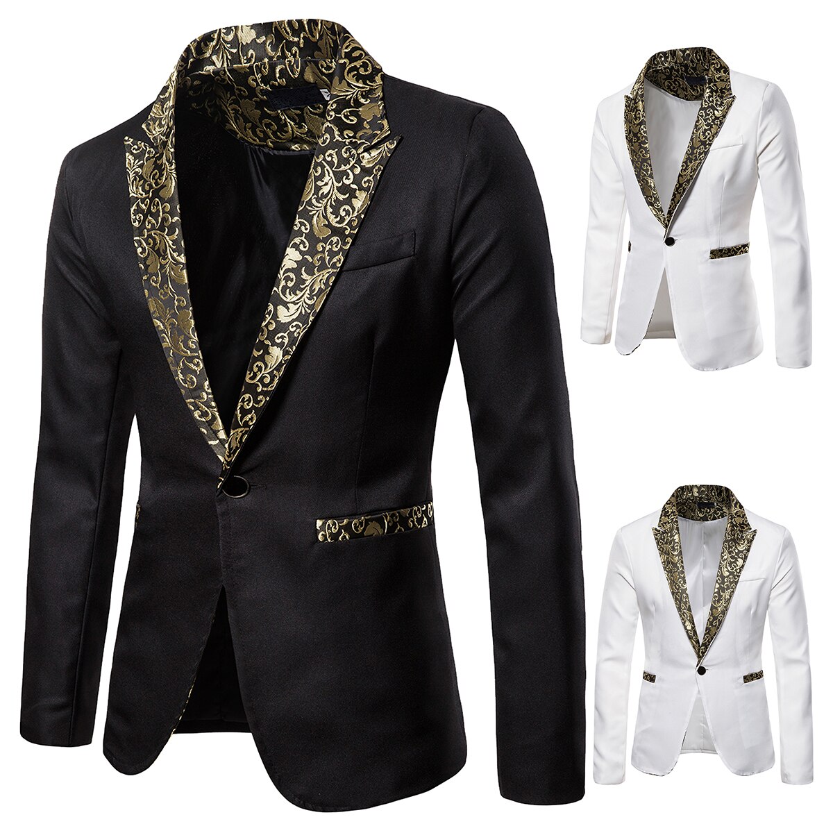 Casual Men’s suit Stylish Luxury Vintage Jacquard ... – Vicedeal