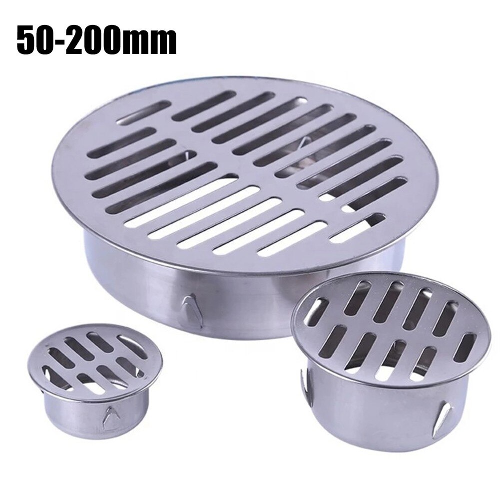 Floor Drain Cover Stainless Steel Balcony Drainage Roof Round Rain Pipe Cap Multi-size For Home Garden Durable Hardware