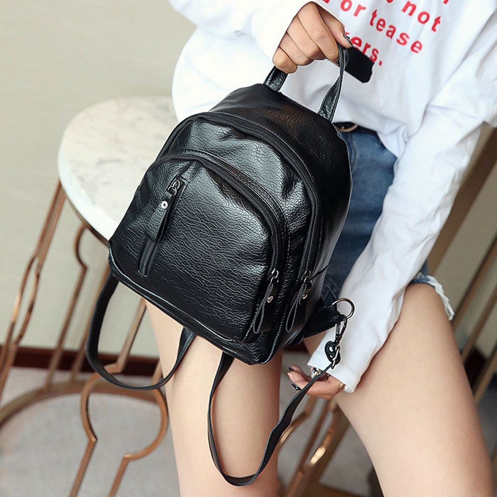 neue Frauen Rucksack Leder Anti-dieb Mädchen Multifunktions Schulter Bookbag Schule Tasche Nette Rucksack