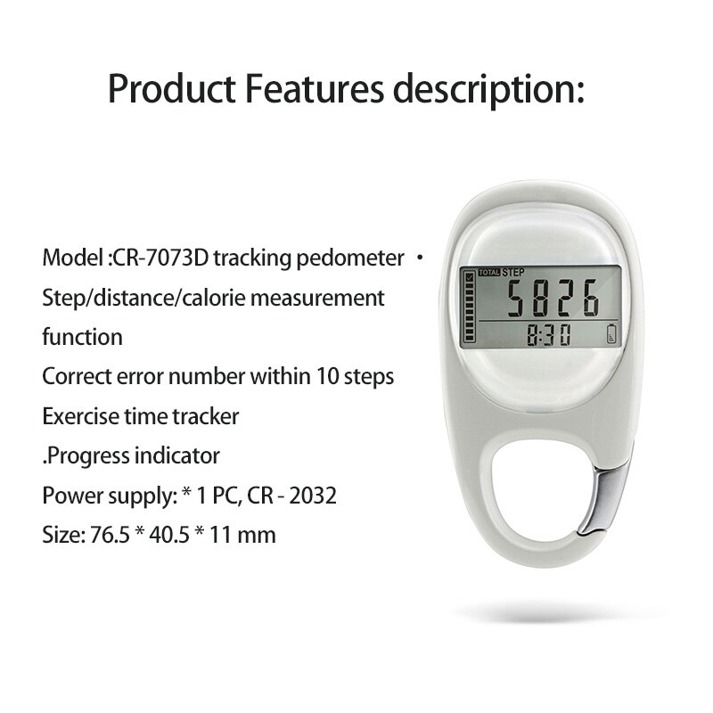 Pedometer Carabiner For Keys Walking Steps Count KM Distance Calculation Counter Digital Pedometers Fitness Camping Equipment