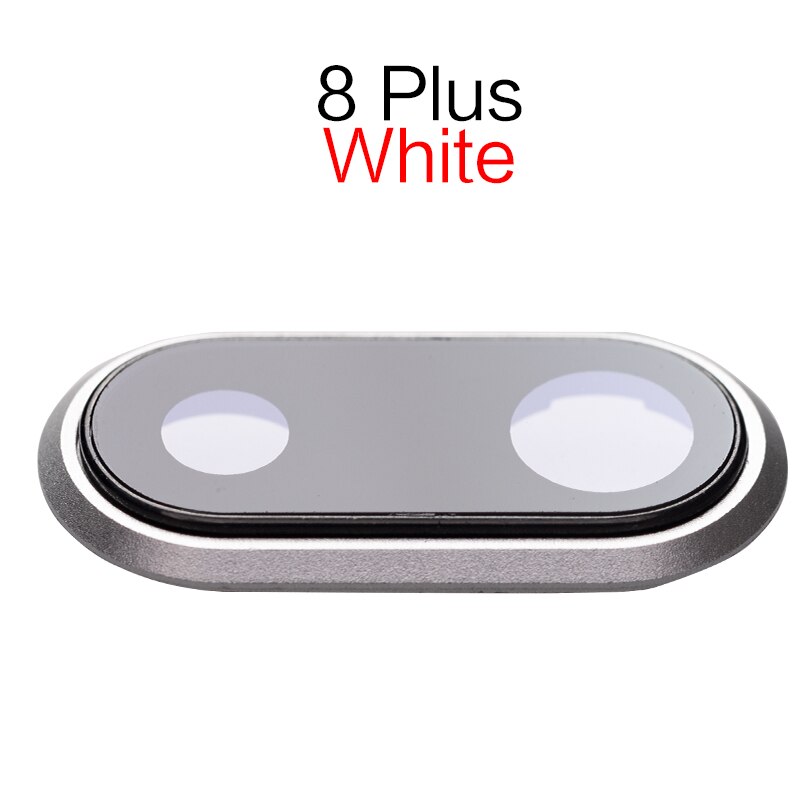 1 sztuk tylna kamera szklany obiektyw pierścień Bezel pokrywa uchwyt dla iPhone 7 8 Plus X obiektyw części zamienne: For 8P White