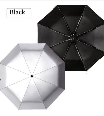 Mini parasol regn kvinder parasol anti uv mini strand paraply mand bærbar lomme folde paraply vindtæt sombrilla playa: Sort