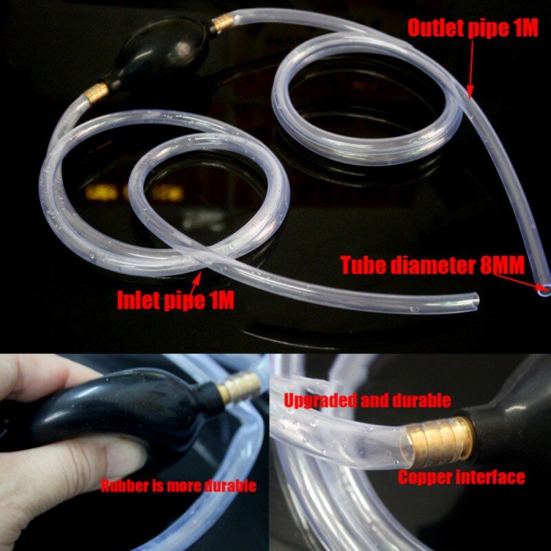 Car Fuel Gas Pump Primer Petrol Diesel Liquid Hand Pump Water Oil Transfer Pump PVC Syphon Pipe Car Accessories