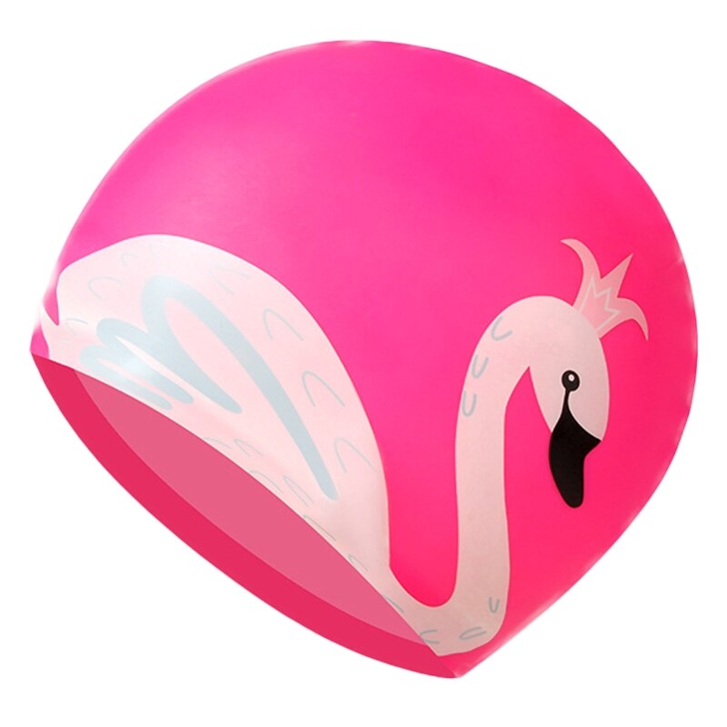 Kinderen Zwemmen Caps Voor Kinderen, Peuter, Kinderen, Jongens En Meisjes, kinderen Waterdichte Baden Zwemmen Voor Lang En Kort Haar: Rose red swan