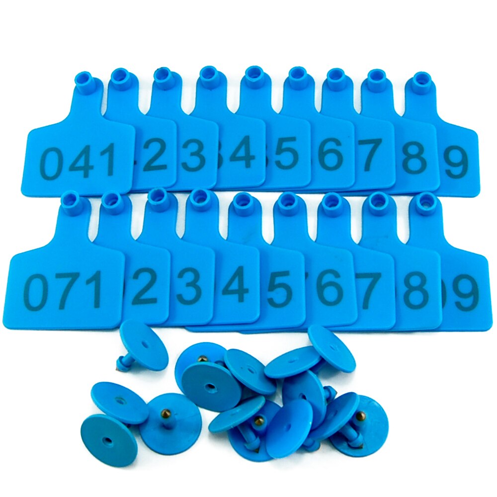 Øremærker til husdyr, øremærker til ko, identifikationsmærker til grise og får i tpu-plastik, brugerdefineret logo og nummer, 100 stk.