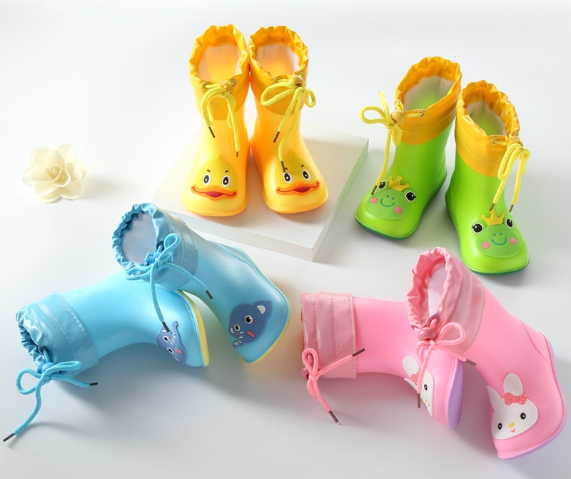 Kids for Boys Girls Cute Autumn winter Boots Rain Boots Waterproof Baby Non-slip Rubber Water Shoes Children Rainboots