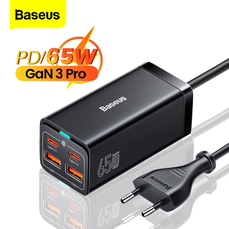 Baseus Pd 65W Gan Charger Usb Type C Snel Opladen Station Quick Charge 4.0 Desktop Charger Adapter Voor Iphone macbook Samsung