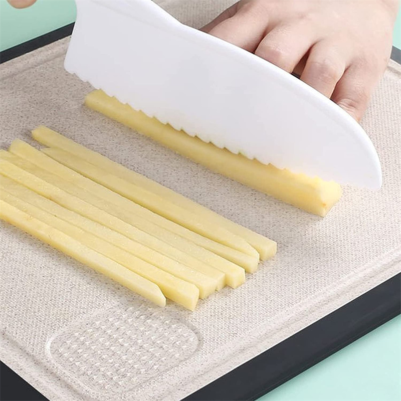 3PCS/Set Baking Knife Cooking Sawtooth Knife Kids Chef Toddler Cooking Knives Slicing Paring Fruit Vegetable Cutter Knife