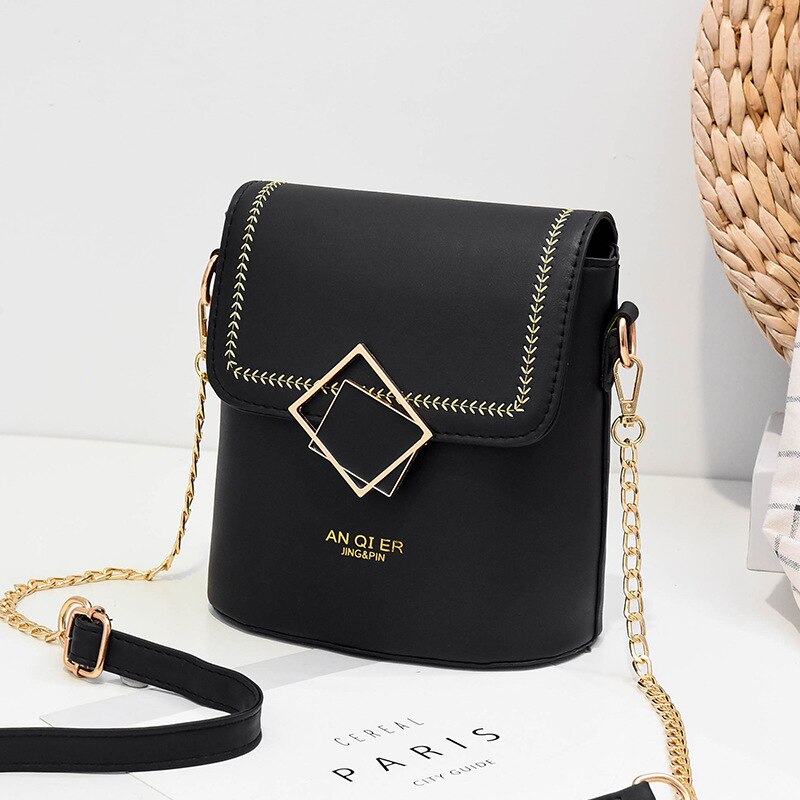 directe d'usine petit sac sac pour femmes internet populaire tout-match femmes bandoulière chaîne sac ins: Black