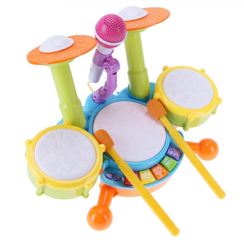 Baby muzikaal drum speelgoed, kinder jazz drumstel, elektronisch percussie muziekinstrument, educatief speelgoed voor kinderen van 3 jaar