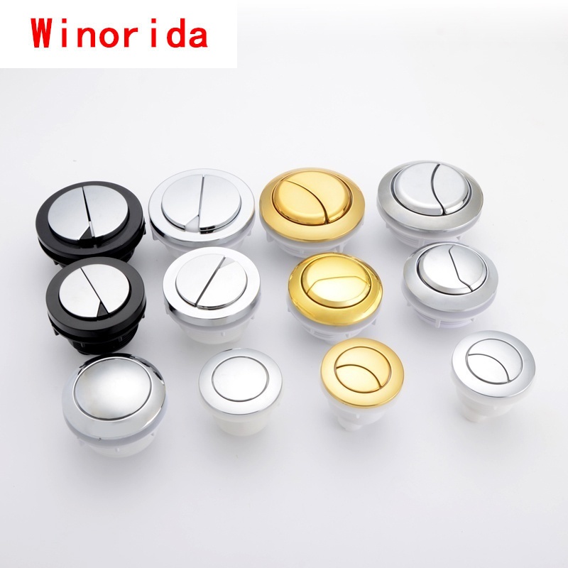 Toilet Cover Button Accessories Single and Double Button Round Old Fashioned Toilet Tank Cover Button Switch Universal