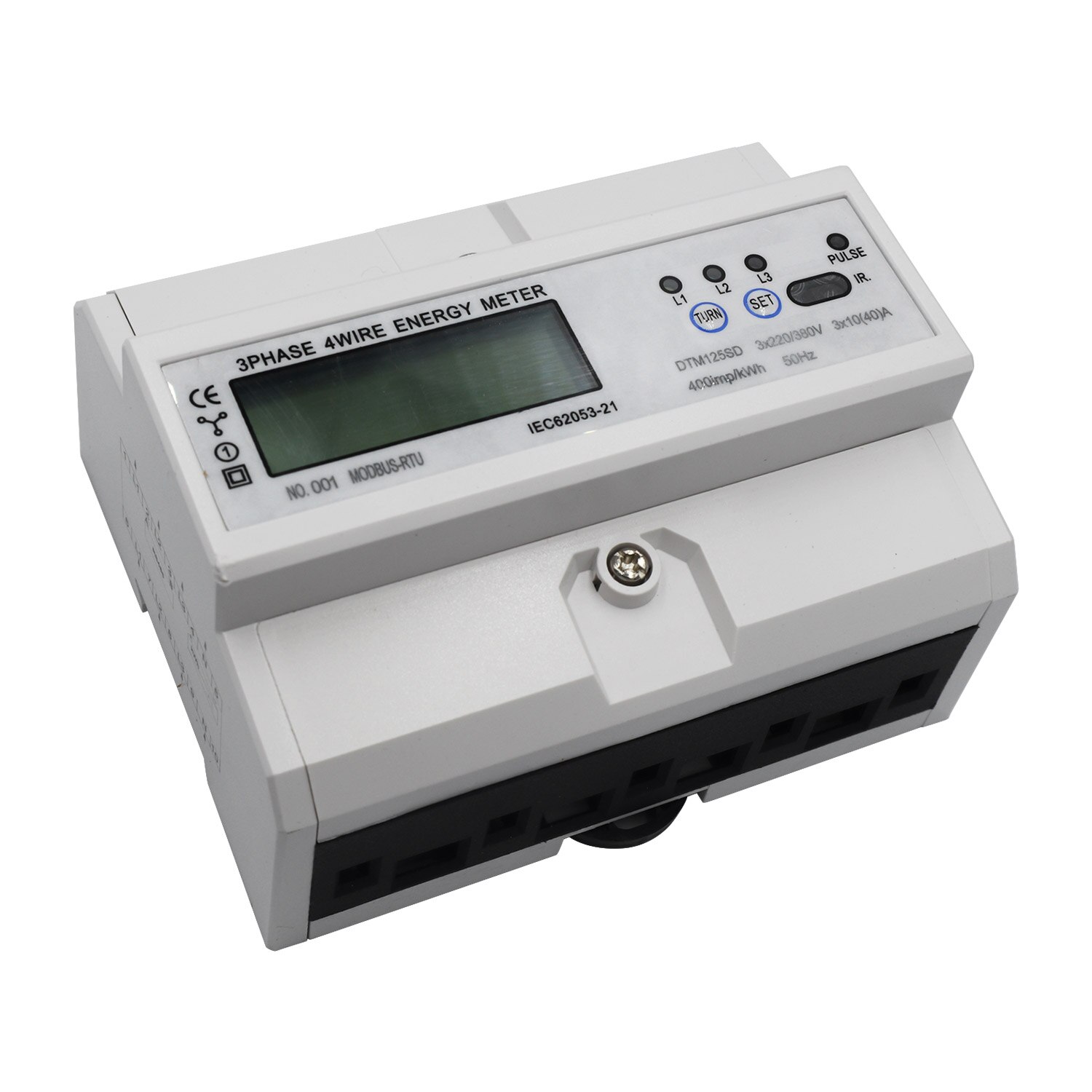 Wattmeter 3 Phase 4 Wire Electric LCD Display Digital Energy Meter Calibrated For DIN Rail Power Meters