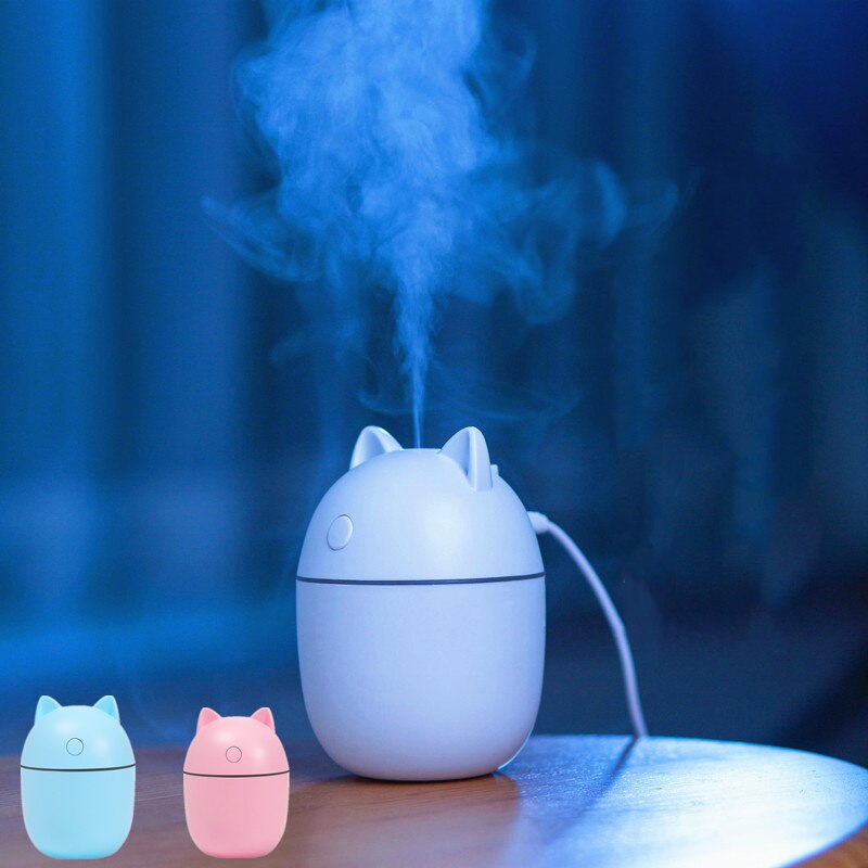 220ML Air Humidifier Fan Aroma Essential Oil Diffuser USB Plug with LED Night Lamp Mini for Home Spa Car Mist Spray Aromatherapy
