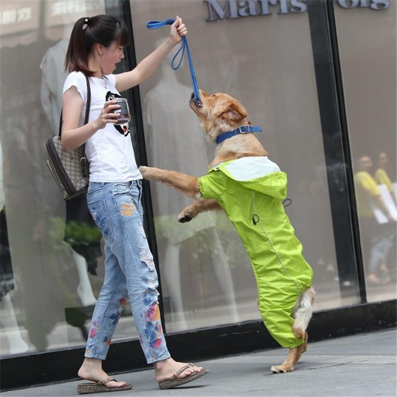 Pet Big Dog Raincoat Clothes For Labrador Golden Retriever Large Dog Waterproof Jumpsuit Rain Coat Jacket Pet Clothing Raincoats