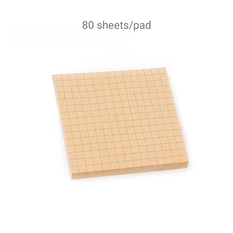 Bloc-notes autocollant en papier Kraft, bloc-notes avec lignes de grilles, parfait pour les Notes et les rappels, 3 paquets: YELLOW