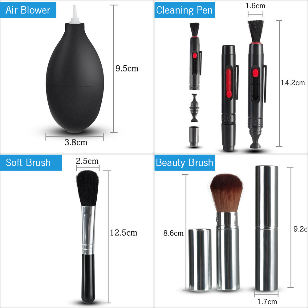 Professionele camera-reinigingsset Lensreinigingsset met luchtblazer Reinigingspen Reinigingsdoekje voor de meeste camera's Mobiele telefoons Laptop