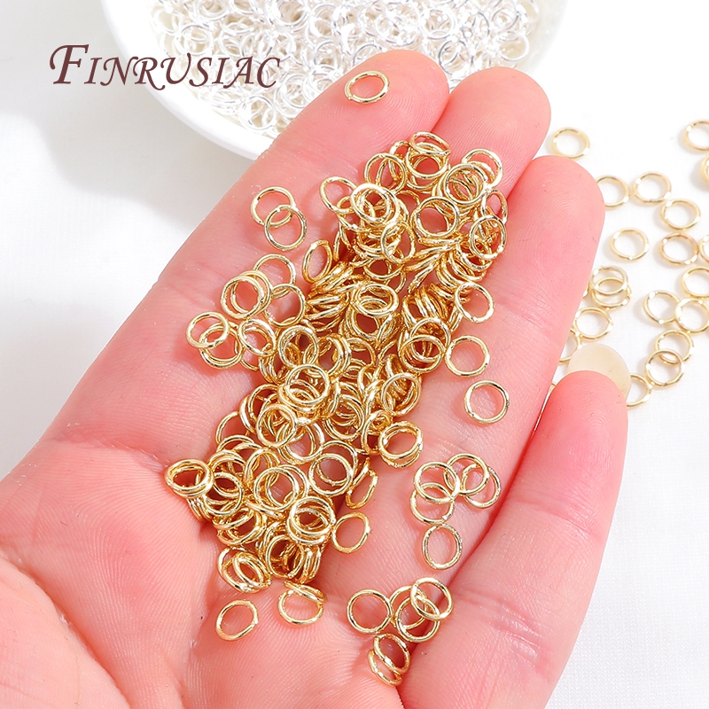 200 teile/los 18K Gold Überzogene Offene Biegeringe , Durcheinander Metall Teilt Ringe Verbindungsringe Für Schmuck Machen Liefert