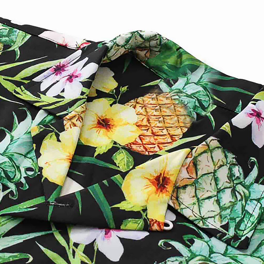 Mannen Zomer Mode Revers Fruit Print Korte Mouw Hawaiian Shirt Top Blouse2019 populaire zomer mannen shirt