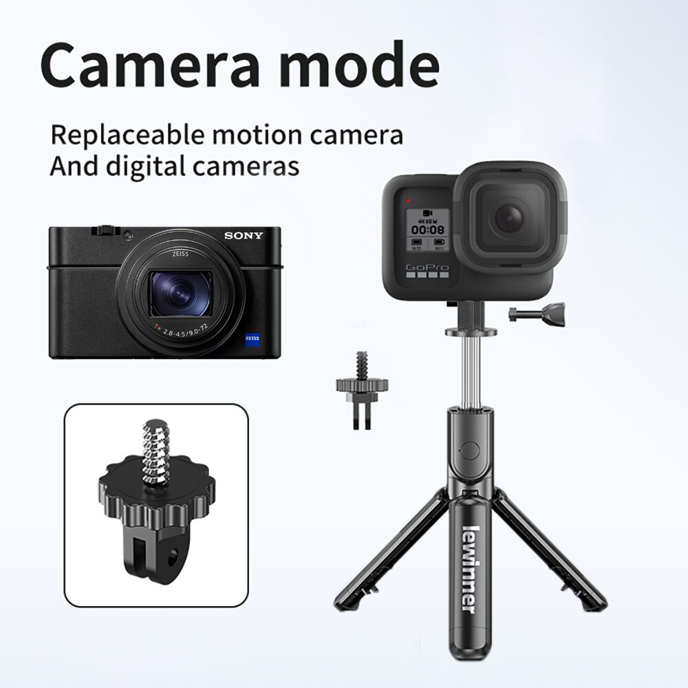 Lewinner Draadloze Selfie-Stick Monopod Statief S03 Bluetooth Selfie Stick Voor Huawei Xiaomi Iphone Gopro 7 6 5 Sport action
