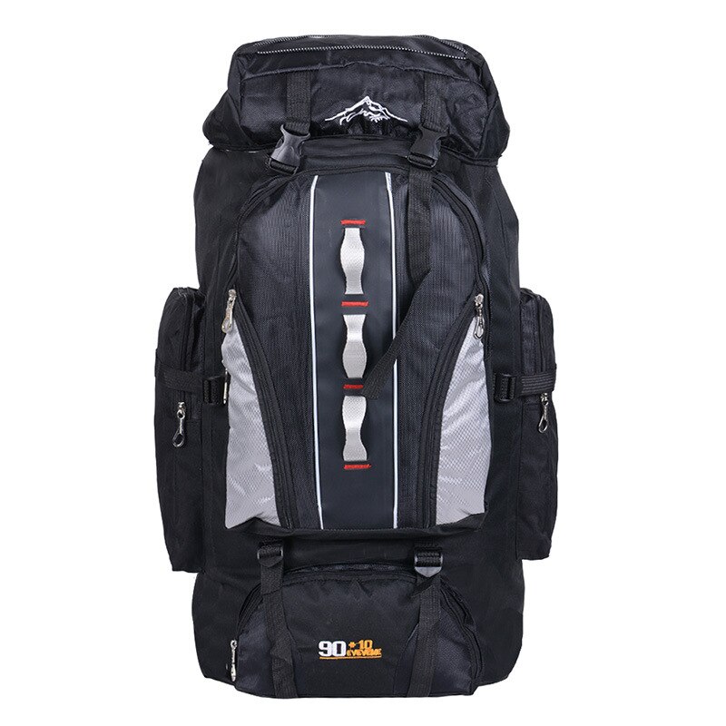 100L Large Capacity Outdoor Sports Backpack Men and Women Travel Bag Hiking Camping Climbing Fishing Bags waterproof Backpacks: Black