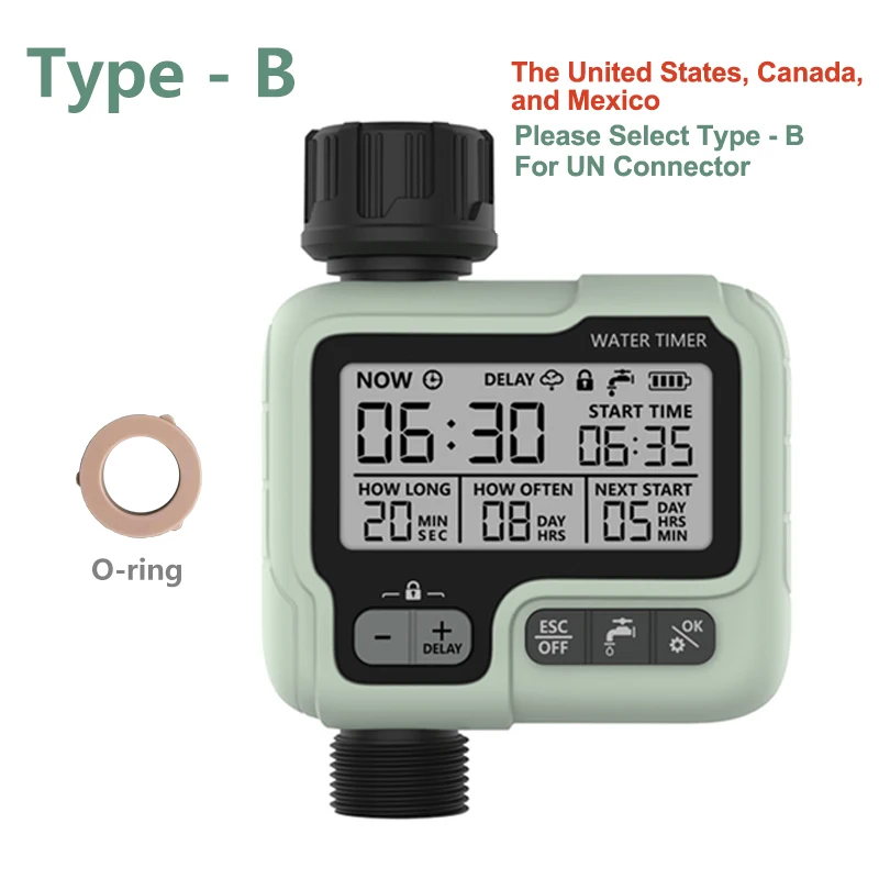 Watering Timer Programmable Garden Outdoor Hose Faucet Water Timer Automatic Watering System Suitable Lawn Digital Irrigation: Red