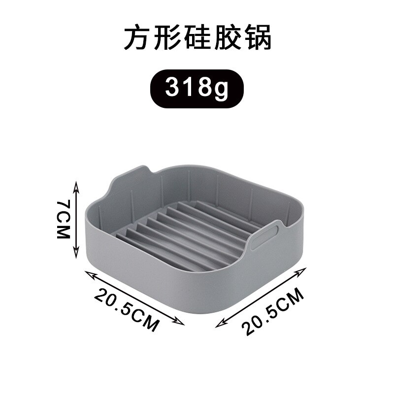 Air Friteuse Silikon Topf Grill Pan Reusable Silikon Topf Backblech Multifunktionale Silikon Pad Zubehör Kuchen Backen Pfannen: Type 1-Gray Square