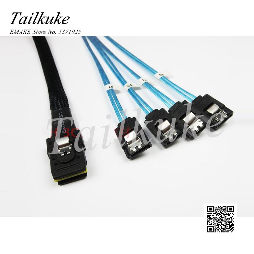 MINI SAS 36P SFF 8087 Turn 4 SATA3 6G Array Card 1 Drag 4 Data Cable 1 Meter 75CM