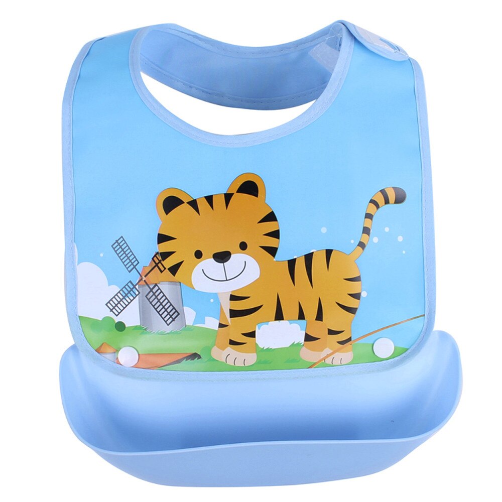 Slabbers Waterdichte Siliconen Voeden Baby Speeksel Handdoek Pasgeboren Cartoon Schorten Slabbers Afneembare Doeken Bandana 1226: I