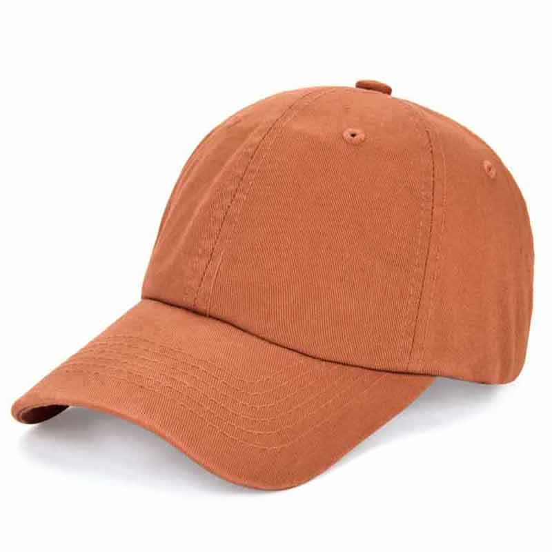 Adjustable Plain Soft Baseball Cap Washed 100% Cotton Dad Hats Unisex Daily Orange Pink Black Red Blue Khaki Brown