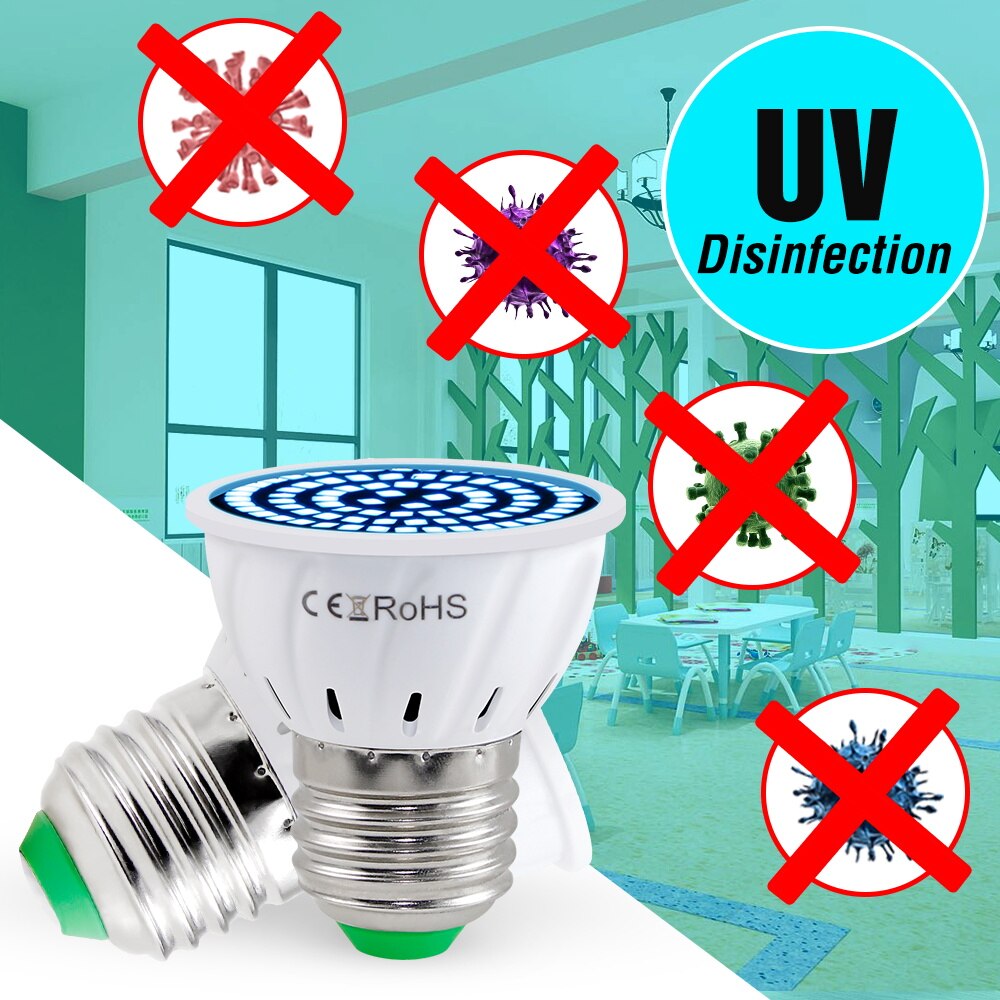 UVC Germicidal Lamp 220V E14 Led 3W UV Light Led E27 Sterilizer Light GU10 Ultravioleta Led Bulb MR16 Disinfection Lampada B22