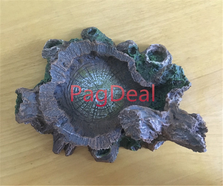 Kikker Schildpad Reptiel Voeden Kom Vivarium Terrarium Cave Ornament Vivarium Voedsel Water Dish Feeder 7.1 ''* 6.3'' * 3.9"