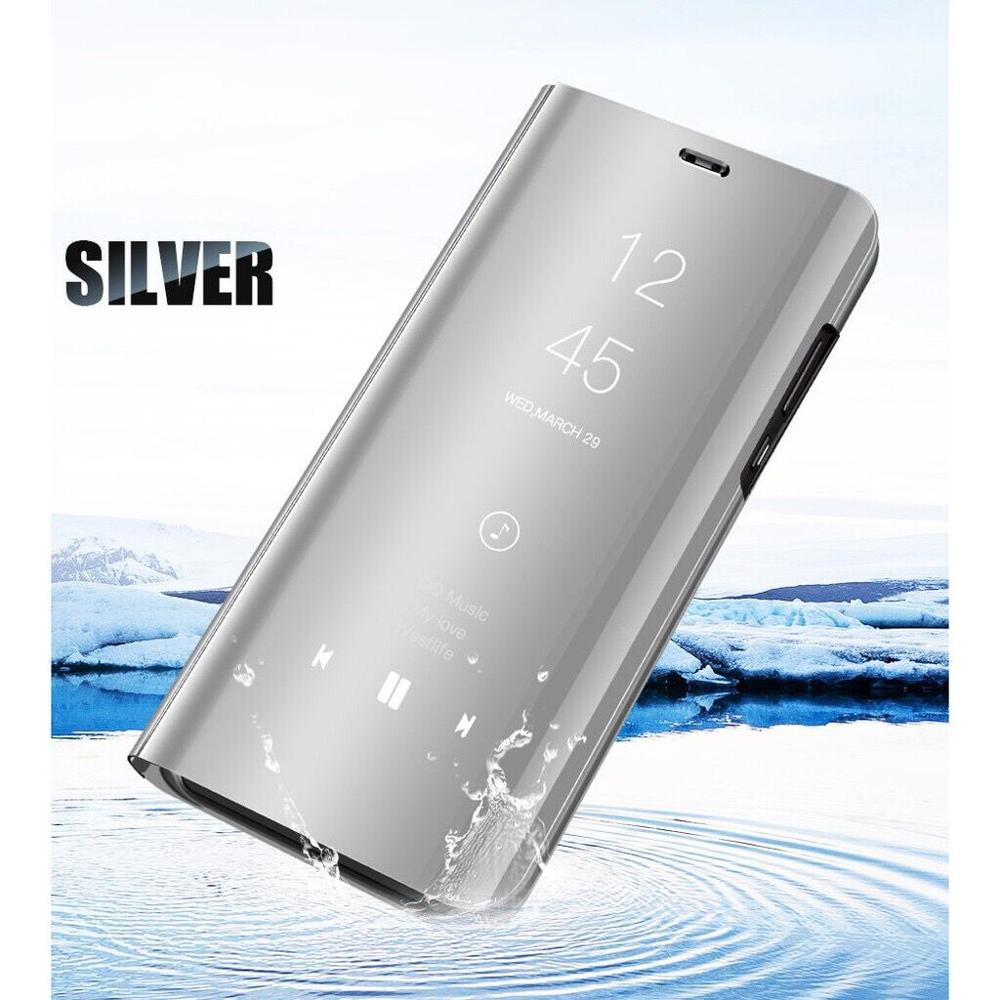 Mirror Smart Case For Xiaomi Mi Max 3 CC9E Case Clear View PU Leather Kickstand Flip Cover For Xiaomi Mi A3 LITE CC9 Max 3 Case: MAX 3 / Silver