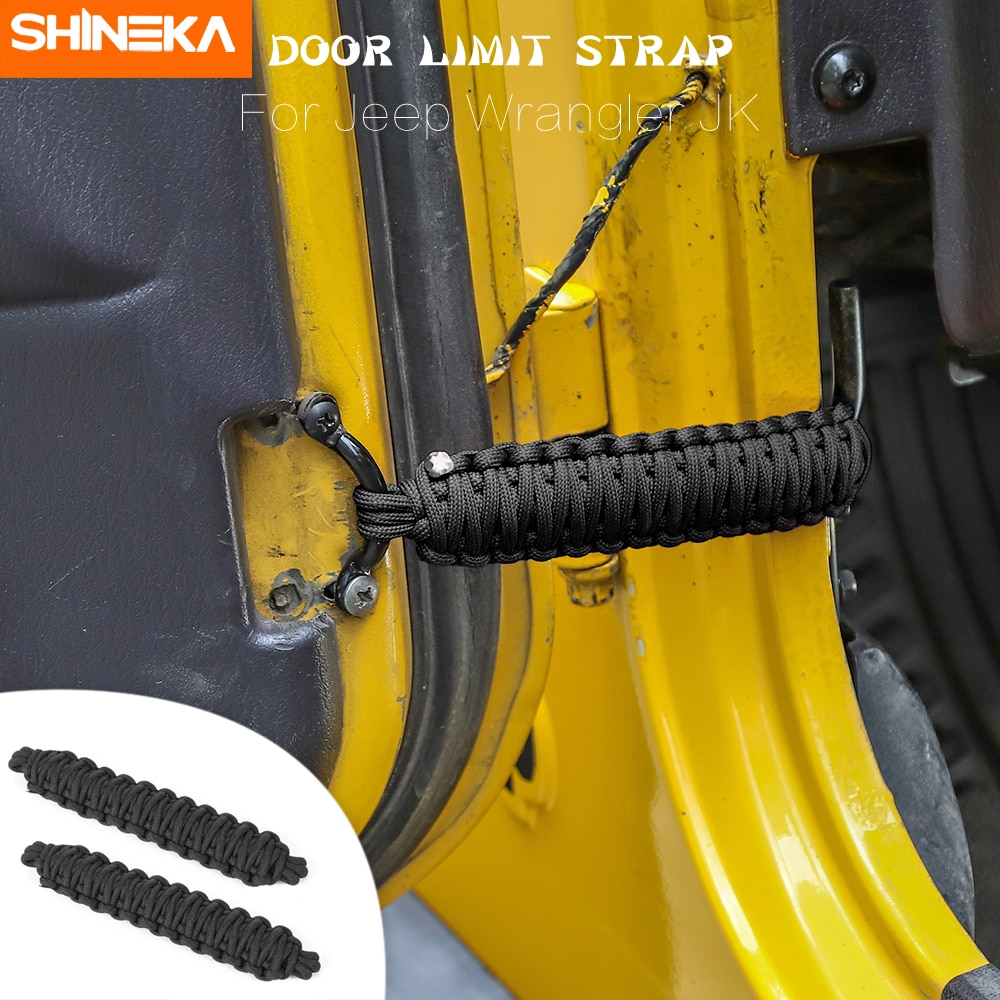 Tensioning Belts For Jeep Wrangler TJ 1997-2006 Front &amp; Rear Door Adjustable Restriction Protection Rope Strap For Jeep Wrangler