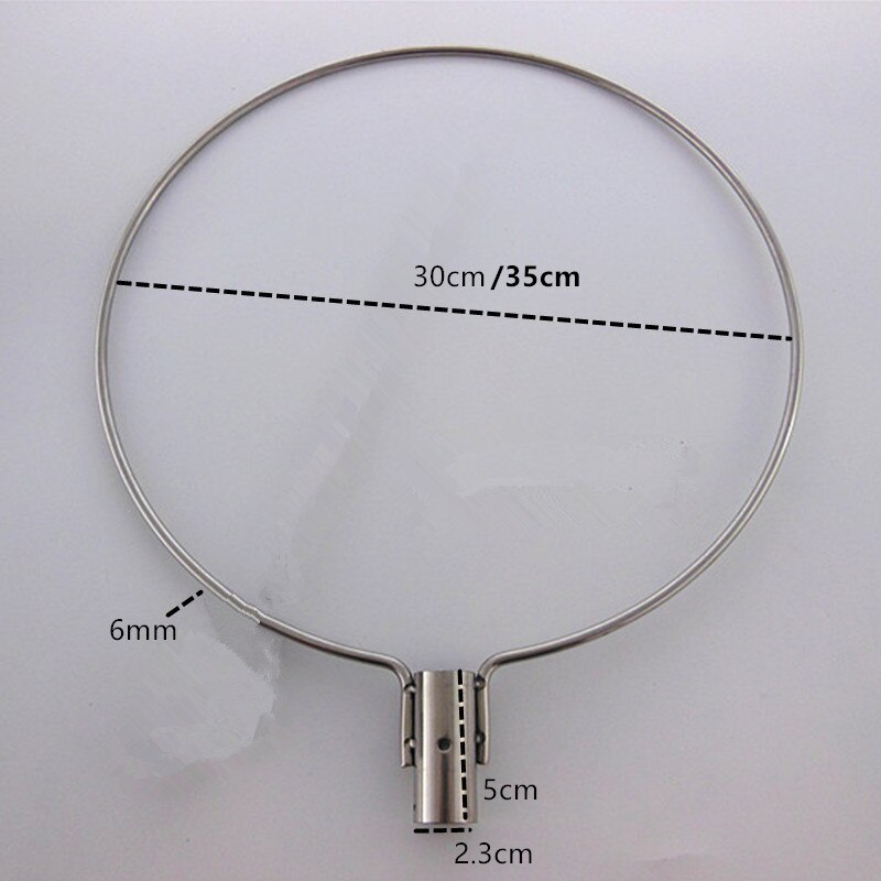30cm-45cm dyppenet ring massivt rustfrit stål fiskenet tilbehør tuck net hoved fiskeværktøj landingsnet rød de pesca udendørs