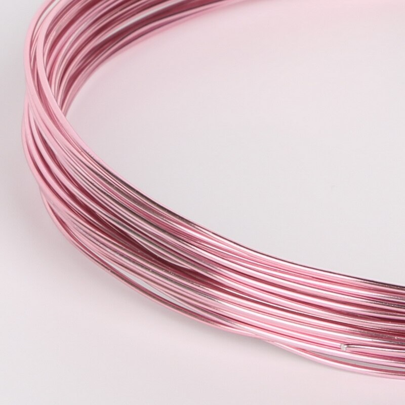 Aankomst Aluminium draad Zachte Metalen Bloemisterij draad Diffierent Kleur Ronde Vormige Diameter 1mm Voor Handgemaakte Naaien Accessoires: pink