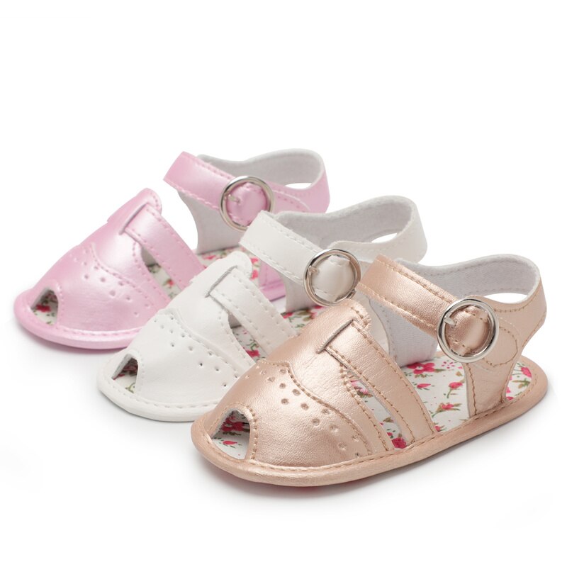 Baby Girl Shoes boy Sandals Toddler Infant PU Soft sole peep-toe Flower Outdoor walking First walkers Summer shoes for girl