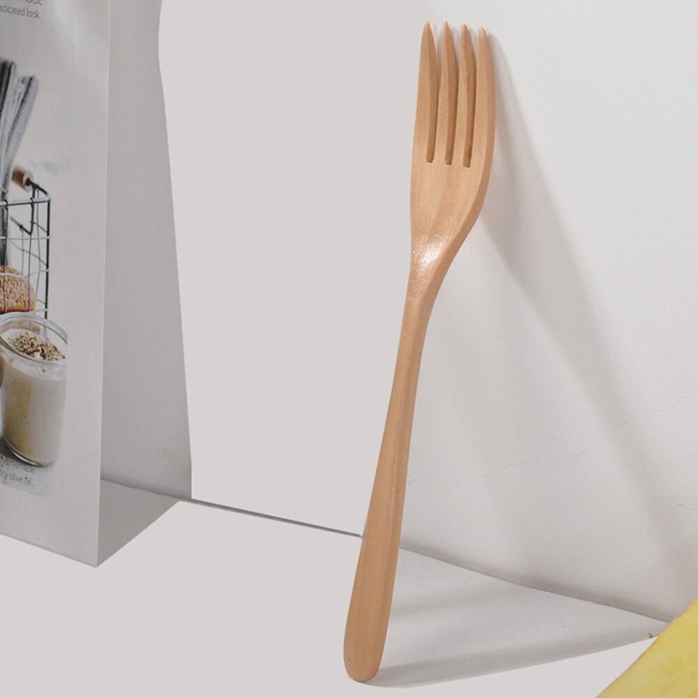 Tenedor de madera, Utensilio de cocina de bambú, herramientas para sopa, cuchara de té, vajilla, utensilios de cocina, utensilios de cocina, suministros